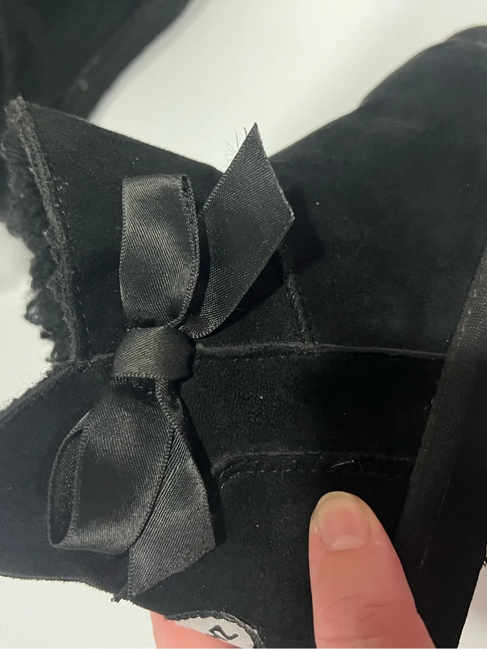 Girls  Black Pawz Bow Fleece Lined Boots Size 12